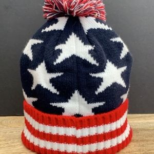 American Flag Pom Pom Hat